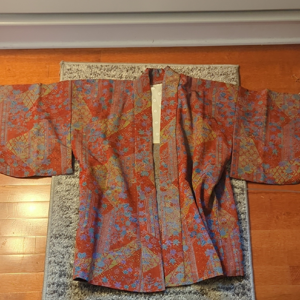 Vintage Kimono with Floral Pattern